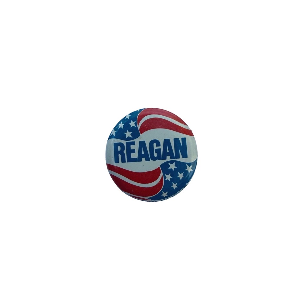 Vintage Ronald Reagan 1980 Presidential Campaign Button‎ Stars Stripes 1 Inch